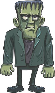 Cartoon green Frankenstein clipart
