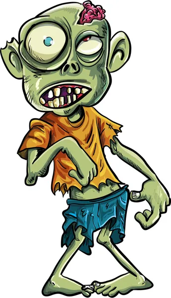 Cartoon zombie met een grote ogen — Stockvector