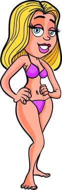 pembe bikinili kız çizgi film