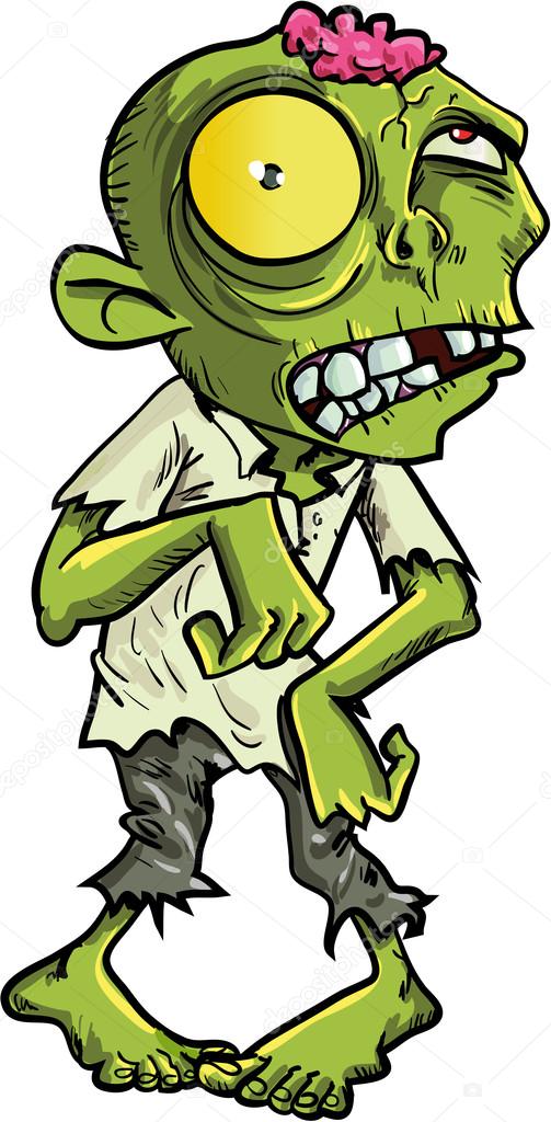 Cartoon zombie with a big yellow eye