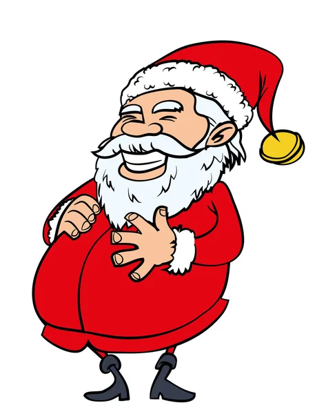 Happy santa met een grote buik — Stockvector