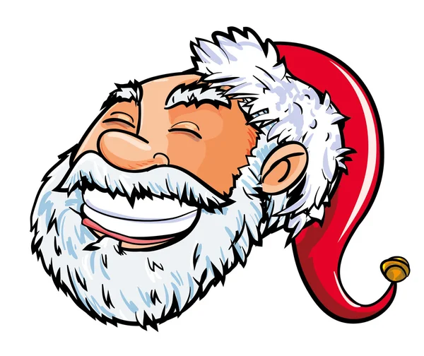 Caricature souriant tête de Père Noël . — Image vectorielle
