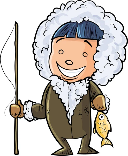 Симпатичный карикатурный эскимо-мужчина — стоковый вектор