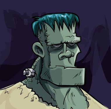 Cartoon Frankenstein monster head clipart