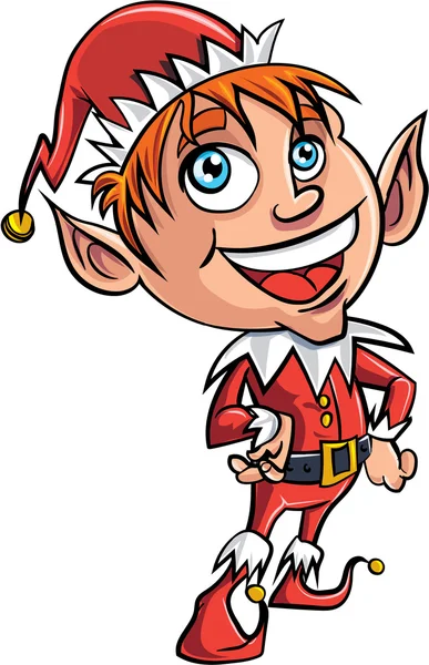 Cartoon xmas elf — Stock vektor