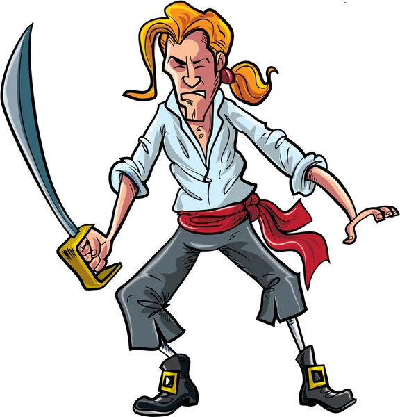 Cartoon pirata companheiro espadachim Gráficos Vetores