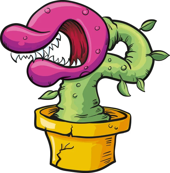 歯を持つ怪物植物 — ストックベクタ