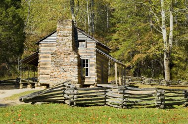 Log cabin, cades cove, great smoky mountains national park