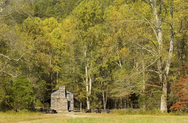 Baita di legno rustica, baia di Cades, Great Smoky Mountains National Par — Foto Stock