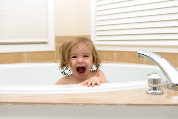 Chearfully Happy to be in the Bath Tub — Stock Photo, Image