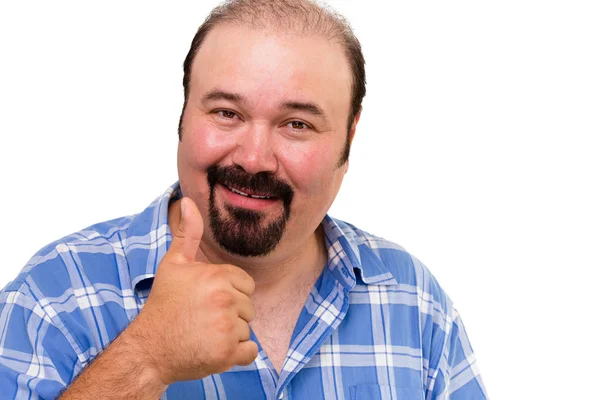 Man making a thumbs up gesture — Stock Photo, Image