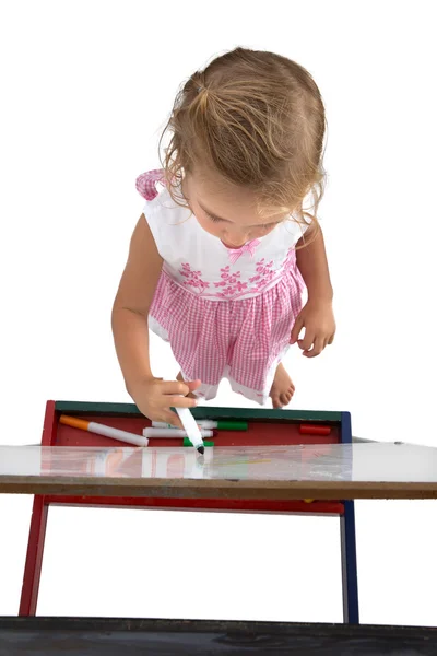 Bambina con cavalletto dall'alto — Foto Stock