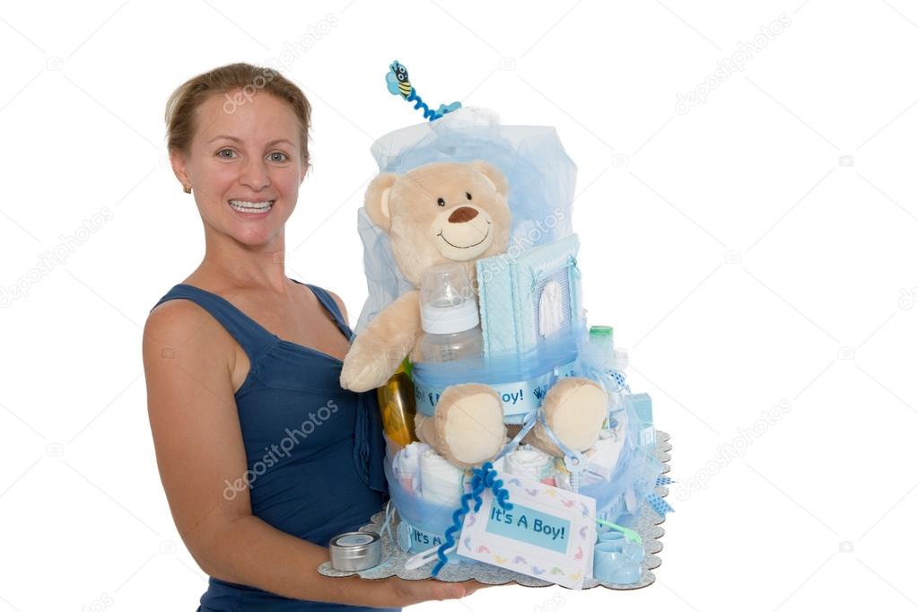 Isolated Baby Diaper Cake Present