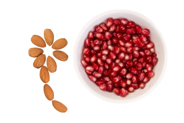 Pomegranate with Almonds — Stock Photo, Image