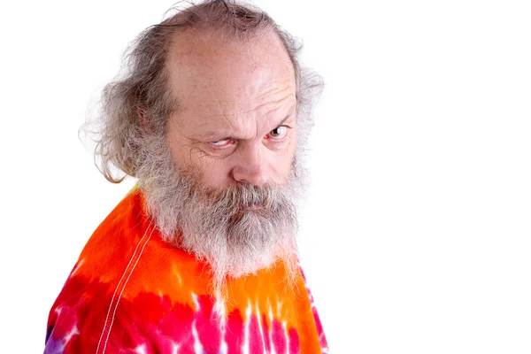 Tie Dye T-Shirt Man Looking at You with Questioning — Stock Photo, Image