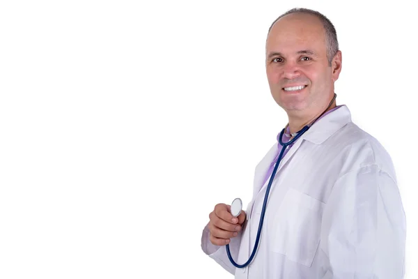 Middle Aged Practitioner Doctor looking at you Trustfully — Stock Photo, Image