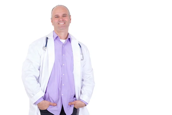 Middle Aged Practitioner Doctor looking at you Relaxed — Stock Photo, Image