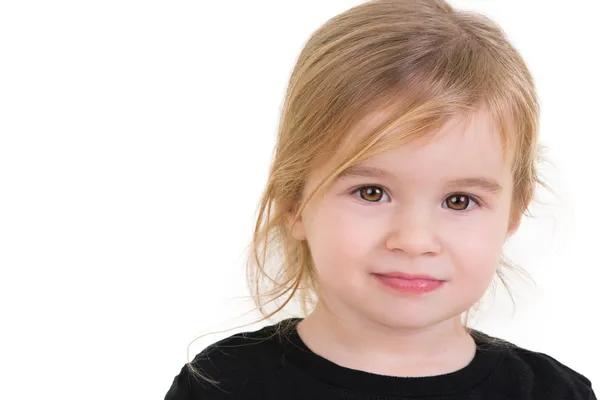 Carino bambino guardando dentro ai tuoi occhi senza paura — Foto Stock