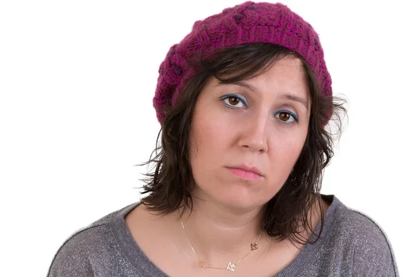 Vrouw met een treurige verdrietig expressie — Stockfoto