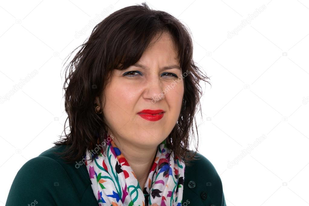 Young Woman Looking at you with Disgust and Irritated