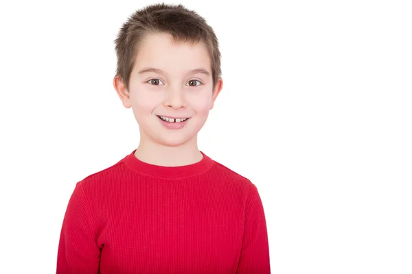 Jeune garçon avec un sourire heureux — Photo