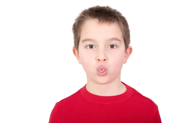 Young boy sticking out his tongue — Stock Photo, Image