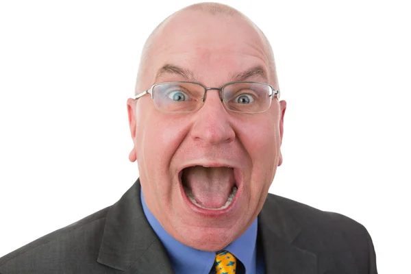 Excited man reacting in amazement — Stock Photo, Image