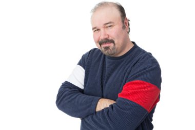 saçsız, olgun bir adam portresi