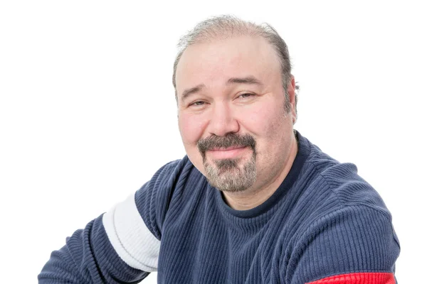 Close-up portrait of a friendly balding mature man — Stock Photo, Image