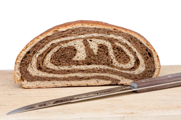 Pão gourmet bicolor acabado de assar — Fotografia de Stock