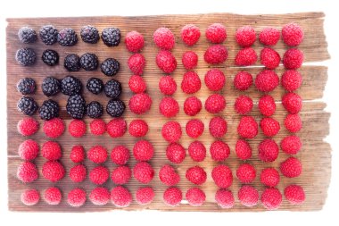 Unusual background USA Flag pattern of fresh berries clipart