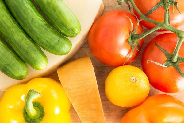 Sfondo colorato di generi alimentari freschi sani — Foto Stock