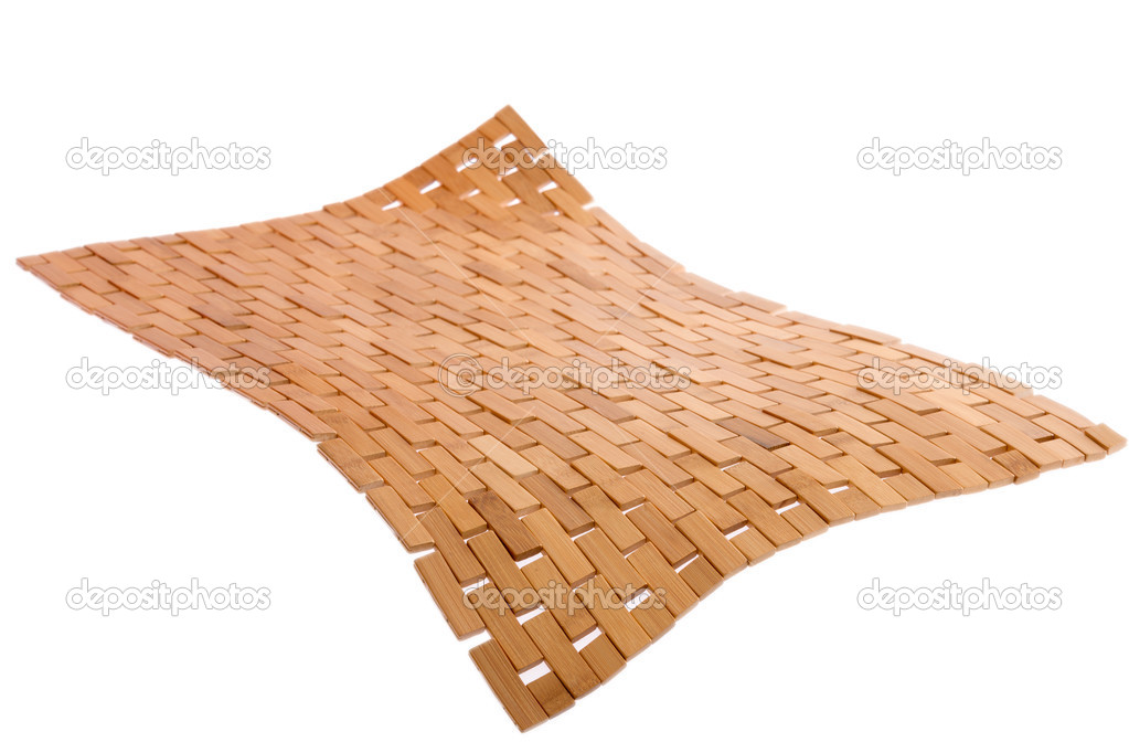 Whirling bamboo mat floating in the air