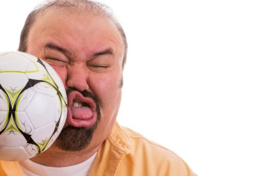 Man having the wind knocked out of him by a ball clipart