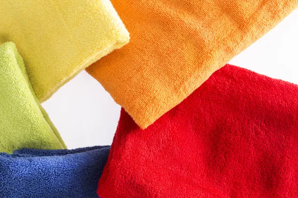 Colorful towels in a radial pattern — Stock Photo, Image