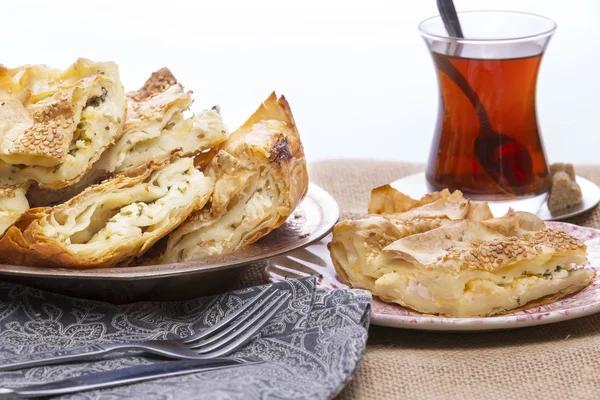 Turkish borek served at a party — Stock Photo, Image