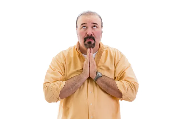 Religious man praying to God — Stock Photo, Image