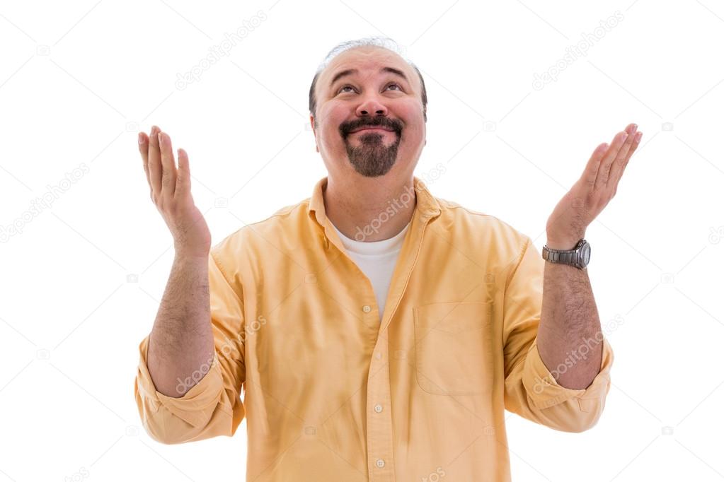 Happy man celebrating a success or solution