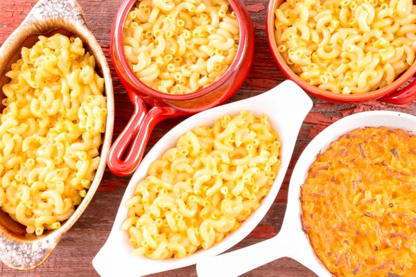 Conceptual above close view of cheese macaroni — Stock Photo, Image