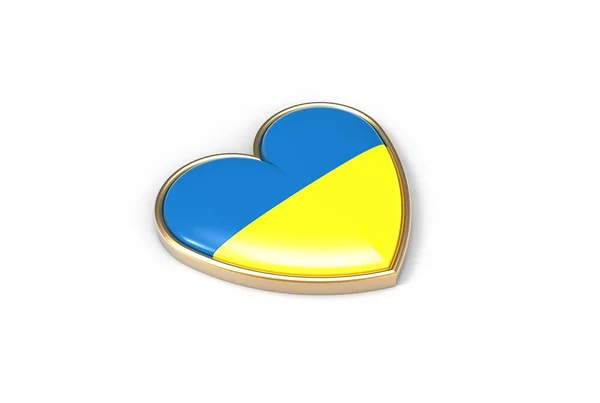 Illustration Ukraine Heart Badge Isolated — ストック写真