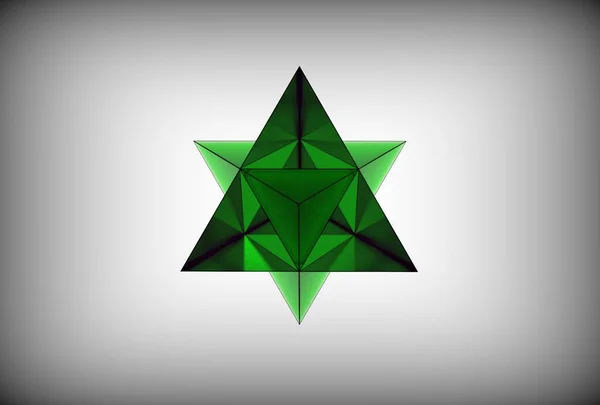 Ilustrace Star Tetrahedron Merkaba Izolované — Stock fotografie
