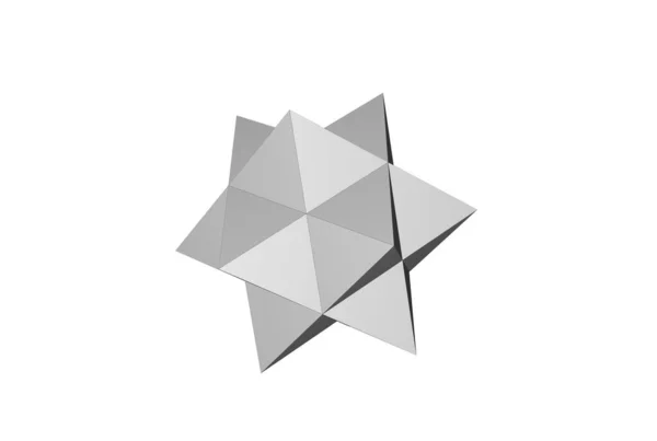 钢化Rhombic Dodecahedron隔离的三维图解 — 图库照片