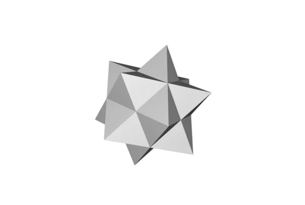 钢化Rhombic Dodecahedron隔离的三维图解 — 图库照片