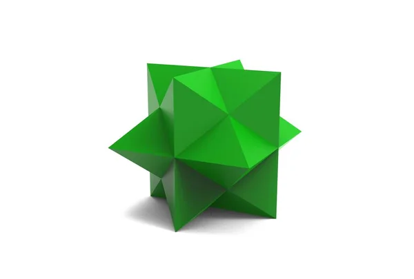 Illustration Stellerad Rhombic Dodecahedron Isolerad — Stockfoto