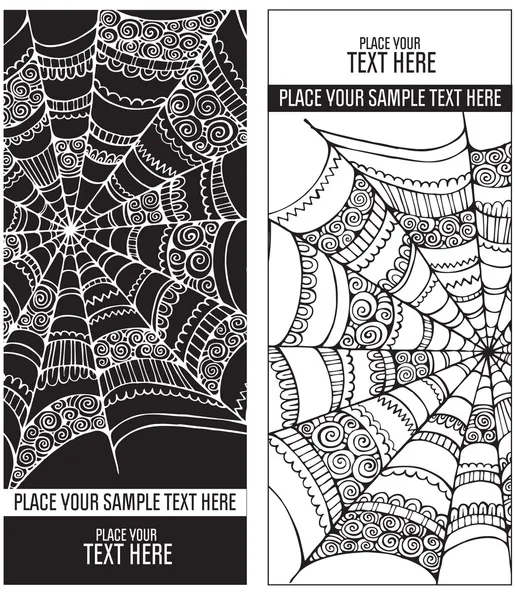 Spider web background set — Stock Vector