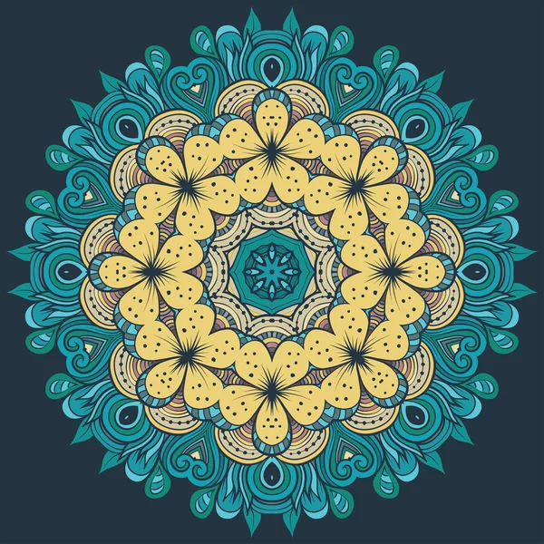 Cercle décoratif ornement floral rosette — Image vectorielle