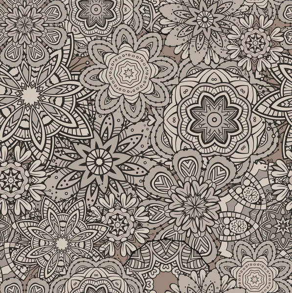 Ornement vintage Éléments floraux motif sans couture — Image vectorielle