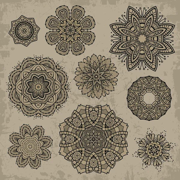 Set de elementos florales vintage ornamentales para el diseño — Vector de stock