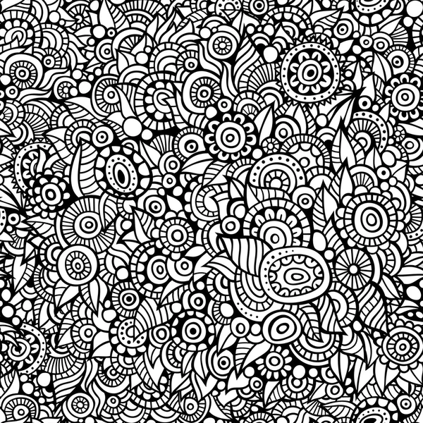 Vetor sem costura doodle padrão floral —  Vetores de Stock