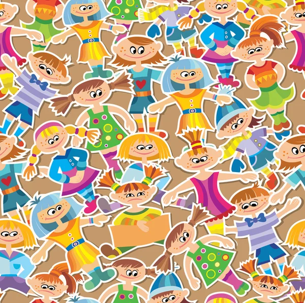 Cartoon kids seamless pattern — Stock Vector